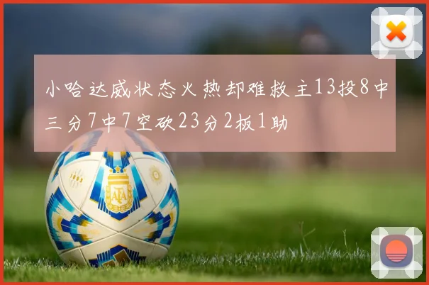 小哈达威状态火热却难救主13投8中三分7中7空砍23分2板1助